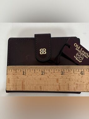 Bosca Old Leather Card Case Black Cherry Carrier Wallet Moda Di Rome Italy